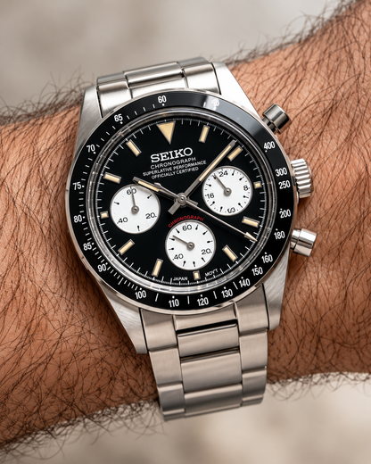 Daytona Le Mans de 38 mm de Royalty Watch, cronógrafo de esfera negra con subesferas claras