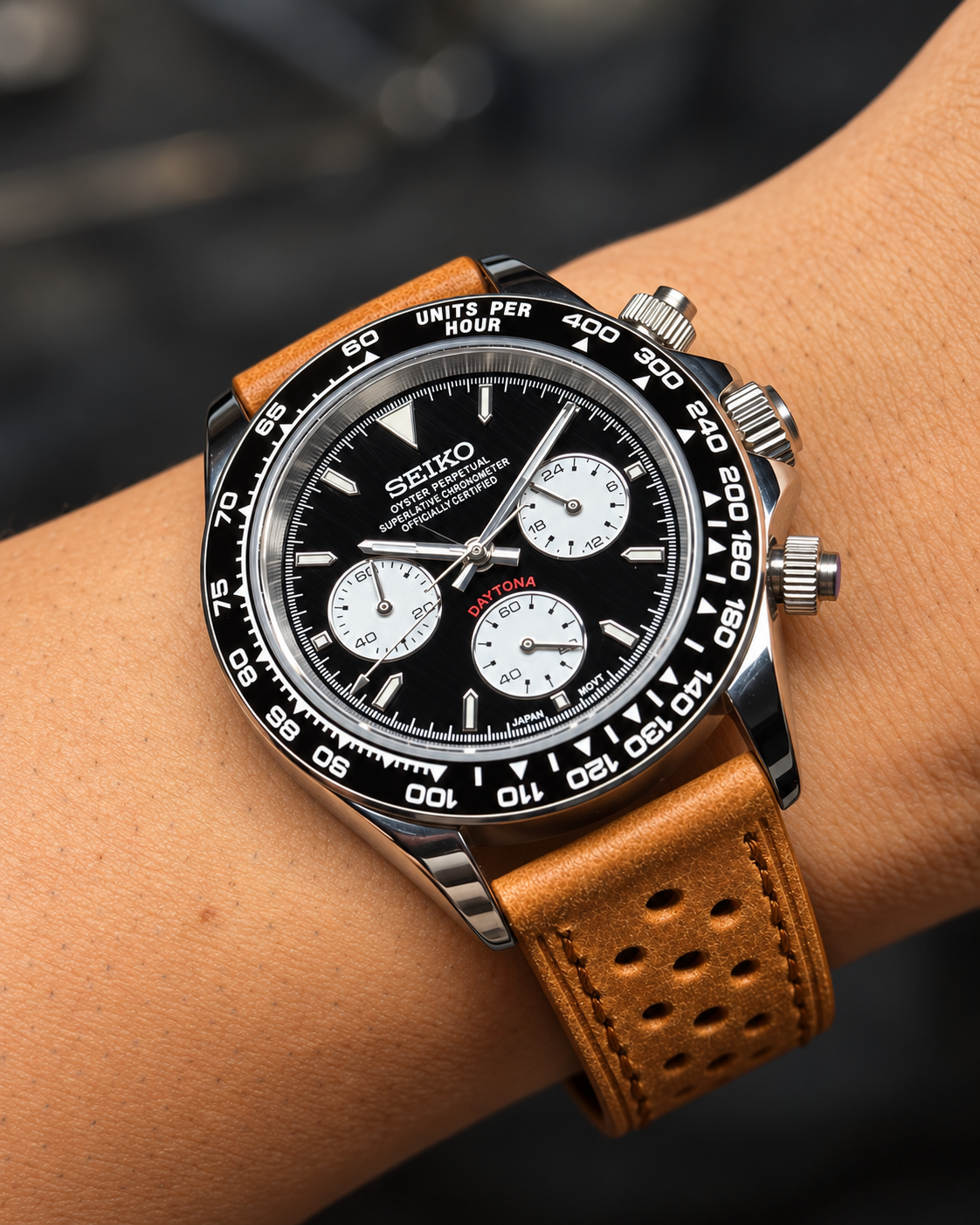 Daytona Le Mans de 40 mm de Royalty Watch, cronógrafo con esfera negra